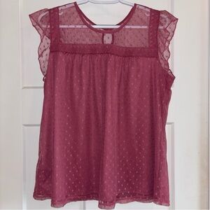 No Boundaries Pink Flutter Sleeve Blouse